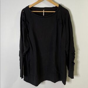 Free People Oversized Distressed Sweatshirt